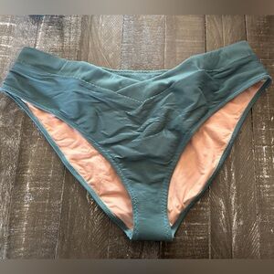 J. CREW NWT Teal‎ Ribbed V Cut Bikini Bottoms Size 2XL